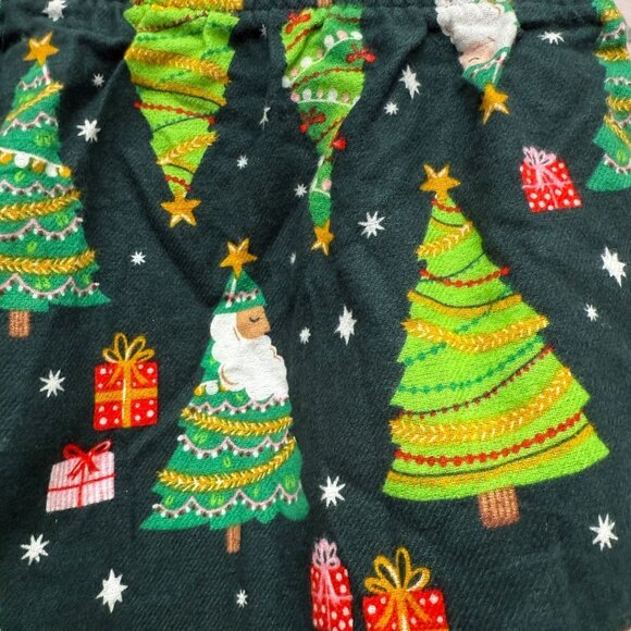 OLD NAVY Holiday Boxer Shorts Medium Cotton Flannel Pajamas Green Christmas Tree - Picture 6 of 9